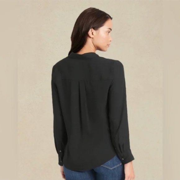 Banana Republic Dillon Classic Fit Sheer Button down shirt size xl  Black - Picture 2 of 7